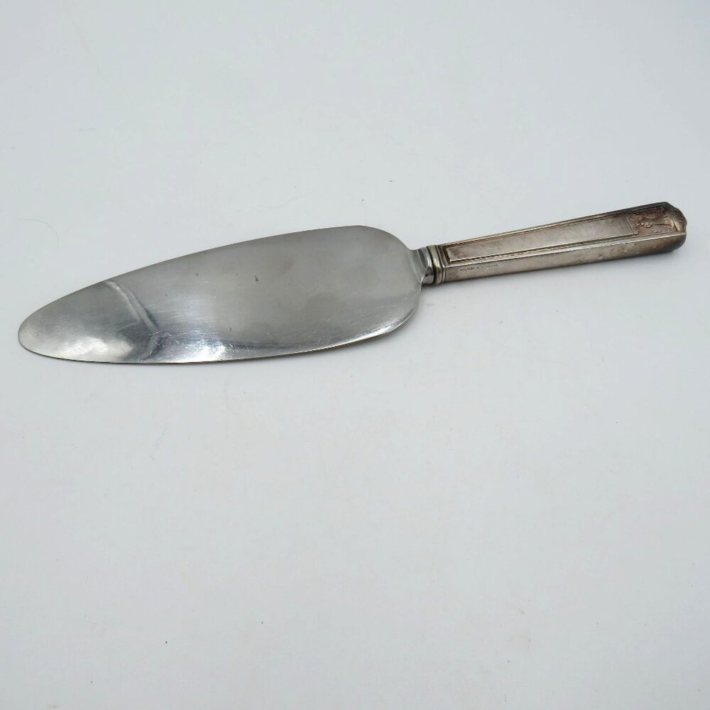 Holmes & Edwards Cake Pie Server Silver Plate Ornate Handle Stainless Blade‎